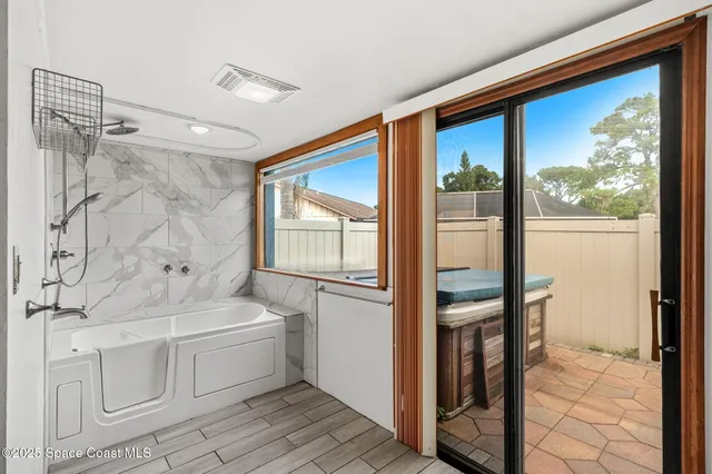 a view of an ocean from a yard