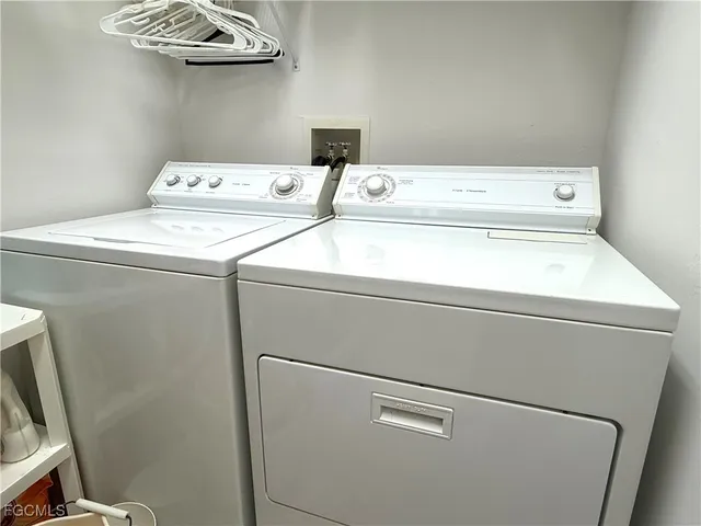 a close up view of washer and dryer