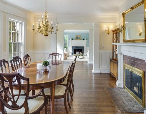61 Musketaquid Road Concord, MA 01742 - Photo 7 of 19 a view of a dining room with furniture wooden floor and chandelier