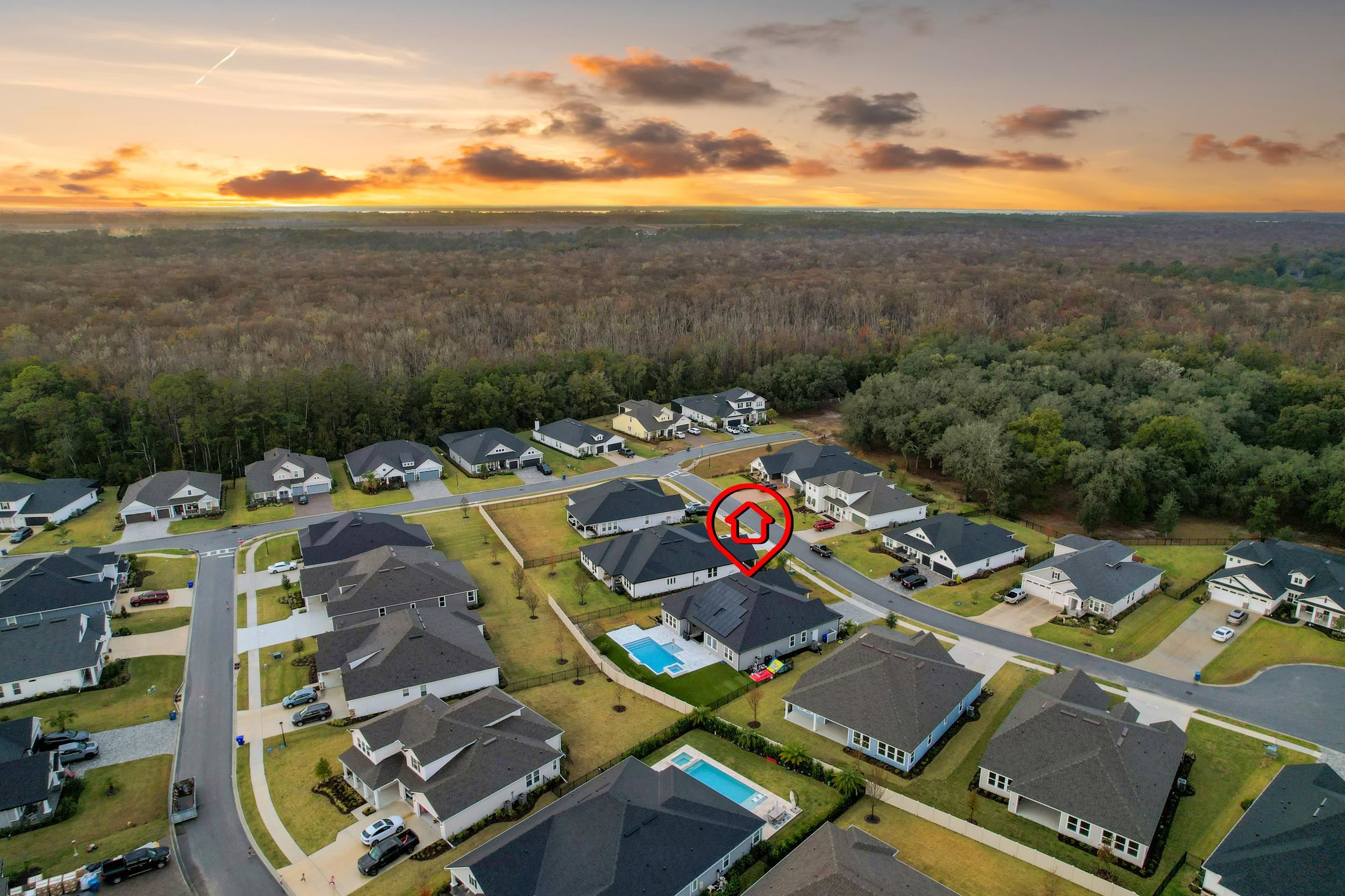 64 Oak Cluster Lane St. Augustine, FL 32092 - Photo 49 of 59 Aerial overview of property's location featuring nearby suburban area