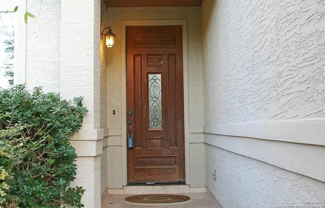 a view of front door of house