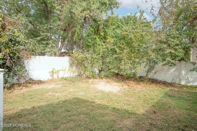 a view of a yard with a tree