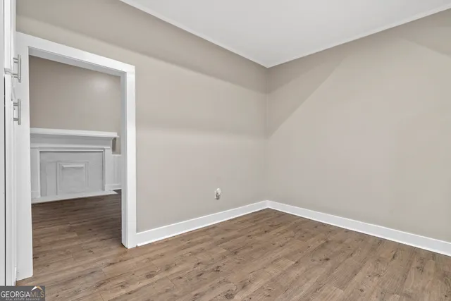 a backyard of a house with lots of green space