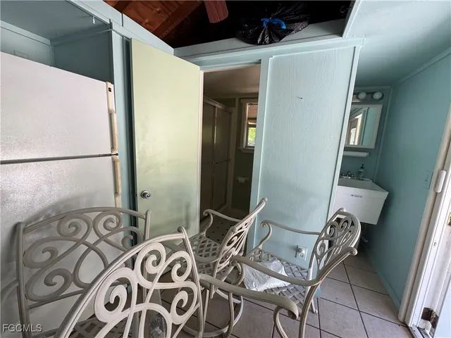 a view of an outdoor space with seating area