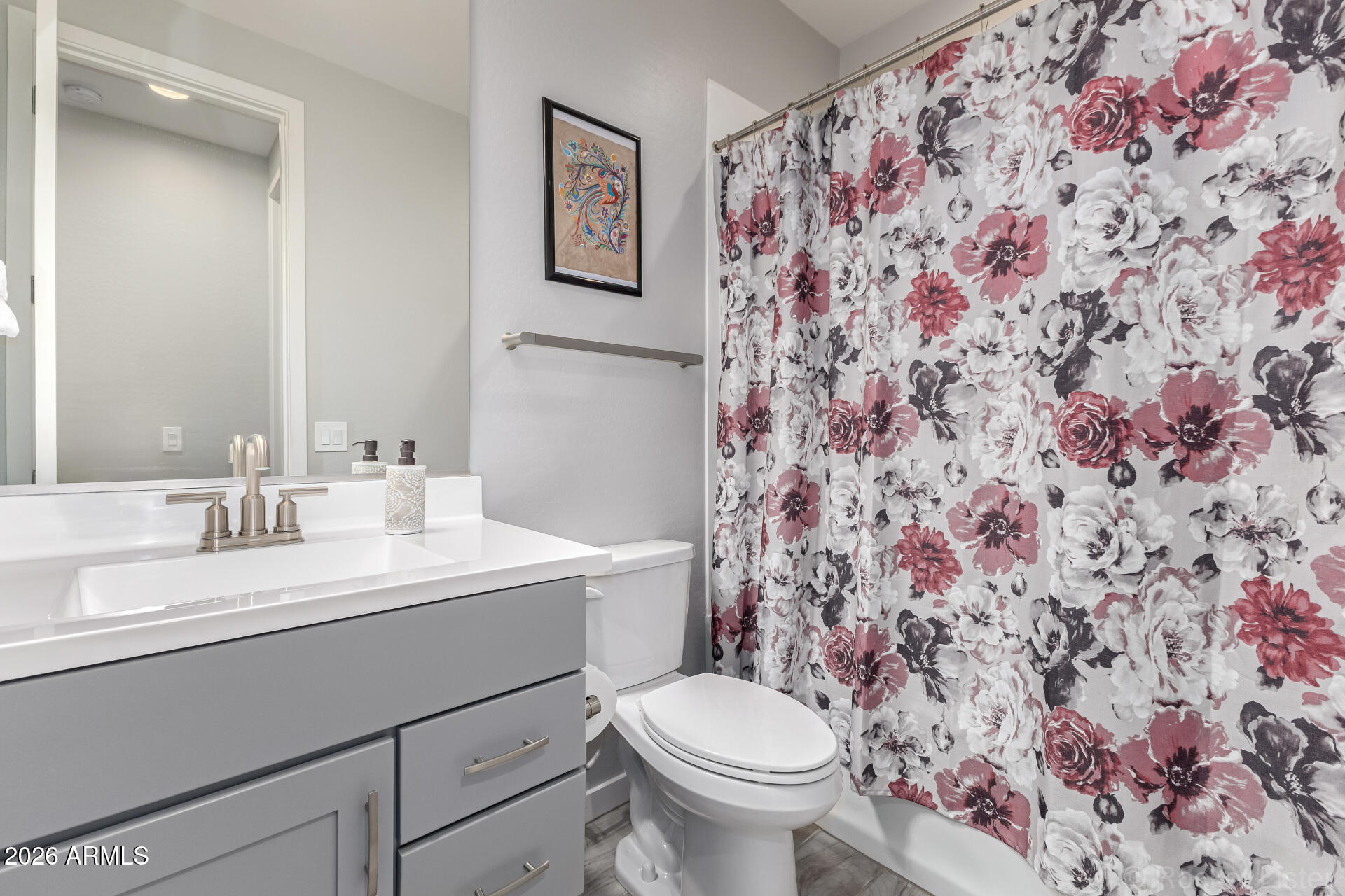 3494 East Spring Wheat Lane Gilbert, AZ 85296 - Photo 29 of 39 a bathroom with a sink toilet and mirror