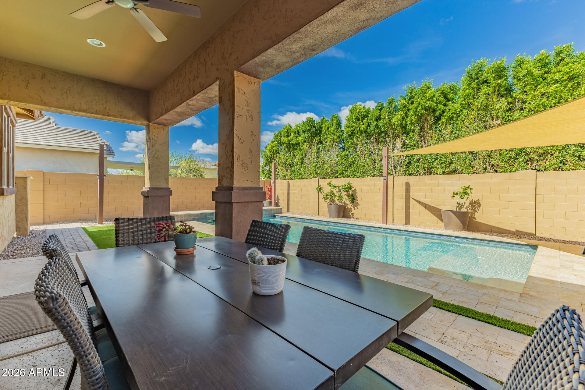 3494 East Spring Wheat Lane Gilbert, AZ 85296 - Photo 38 of 39 a view of a dining room with furniture window and outside view