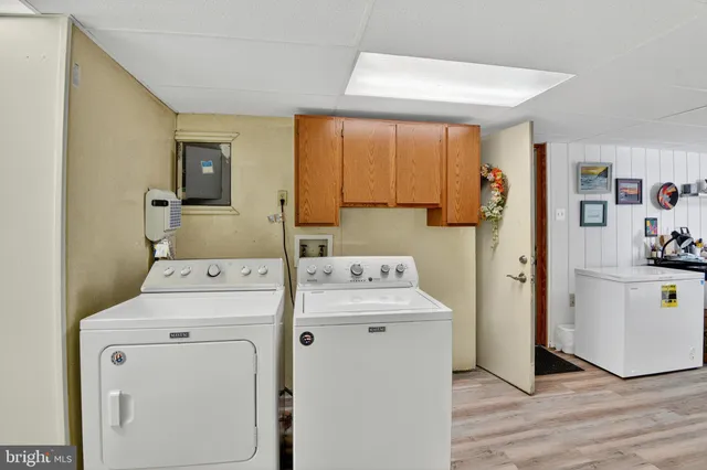 a front view of a house with patio