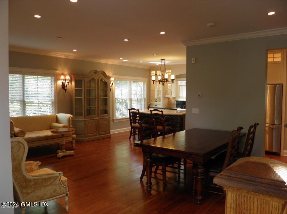 1 Field Road Cos Cob, CT 06807 - Photo 6 of 22 a dining room with furniture and wooden floor