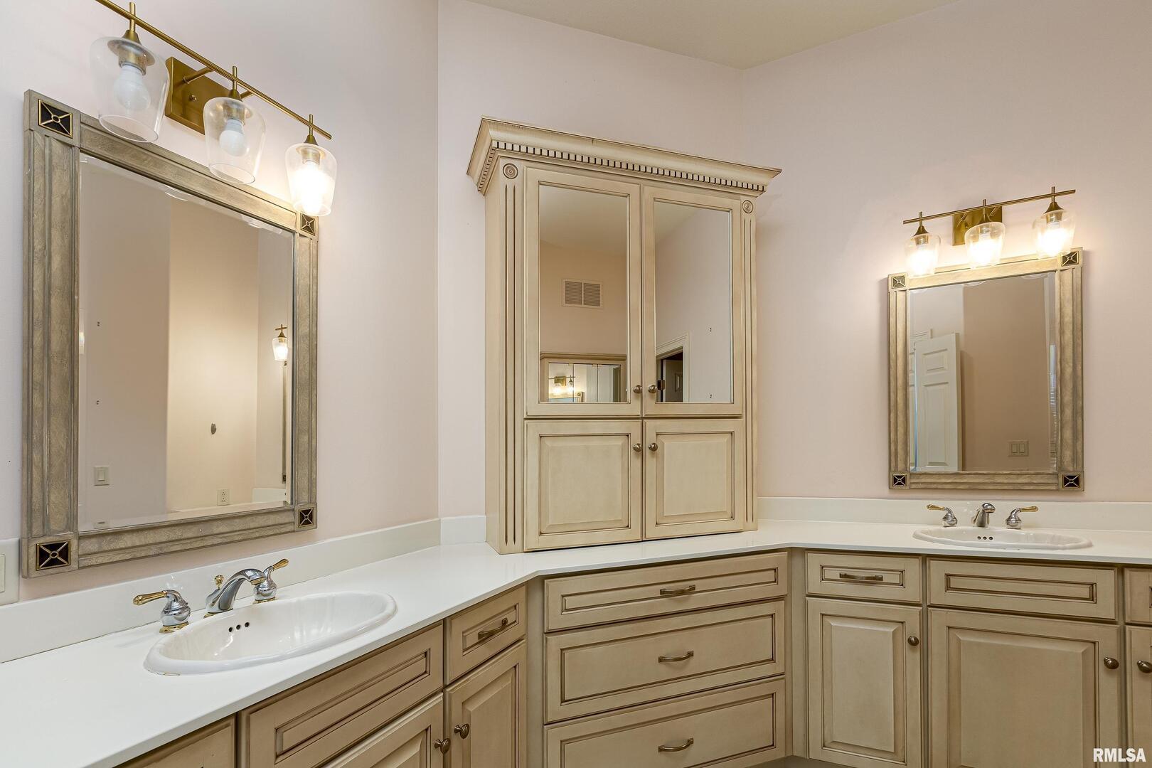 3115 West Striegel Road Carbondale, IL 62901 - Photo 26 of 54 a bathroom with double sink and a mirror