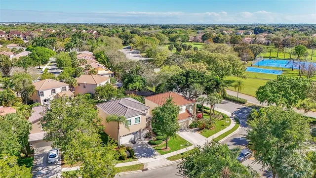 an aerial view of multiple house