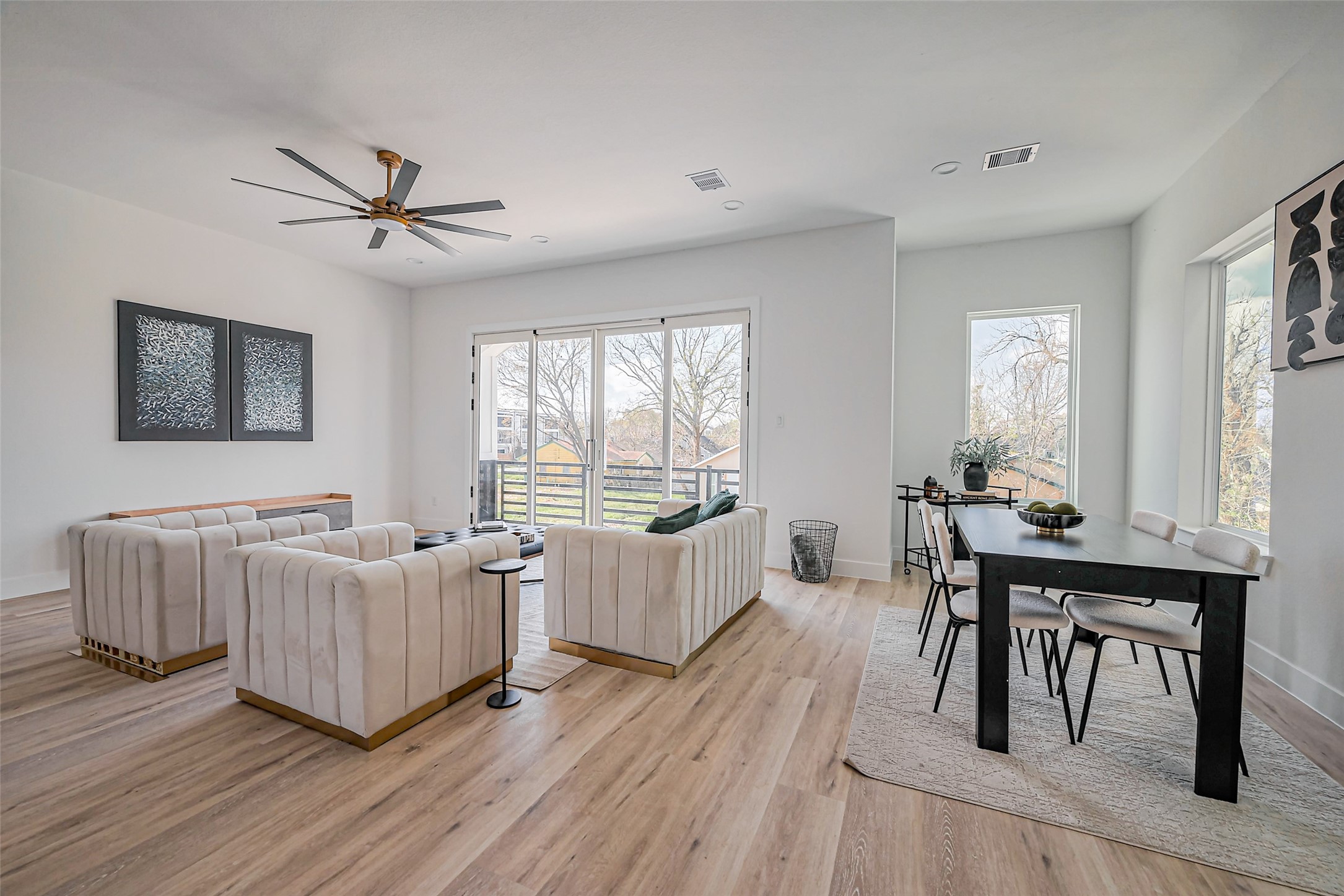 4207 Ward Street Houston, TX 77021 - Photo 15 of 43 a living room with furniture and a wooden floor