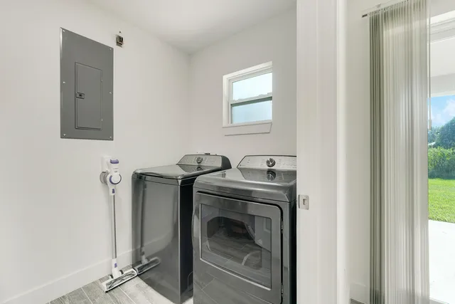 a view of storage and utility room in empty room
