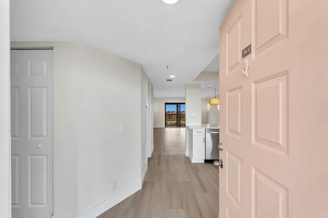 a view of a glass door and an outdoor space
