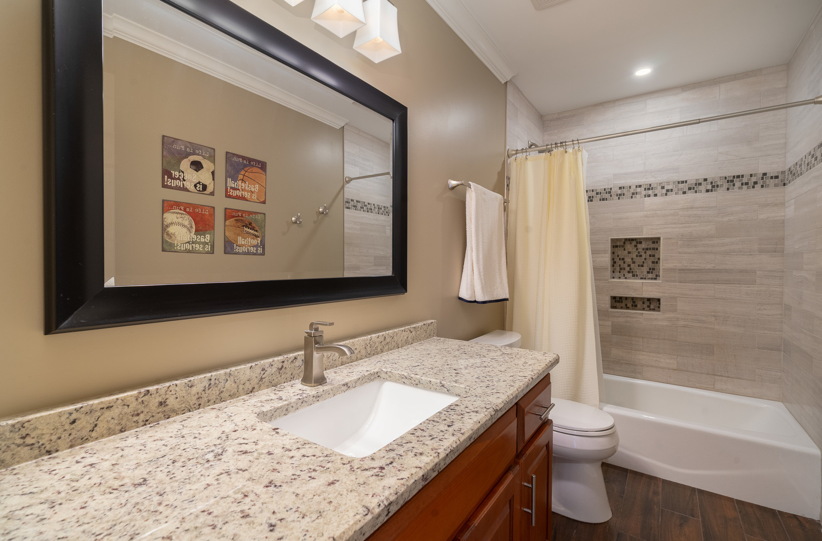 17621 Harper Road Tinley Park, IL 60487 - Photo 31 of 67 a bathroom with a granite countertop tub sink and toilet