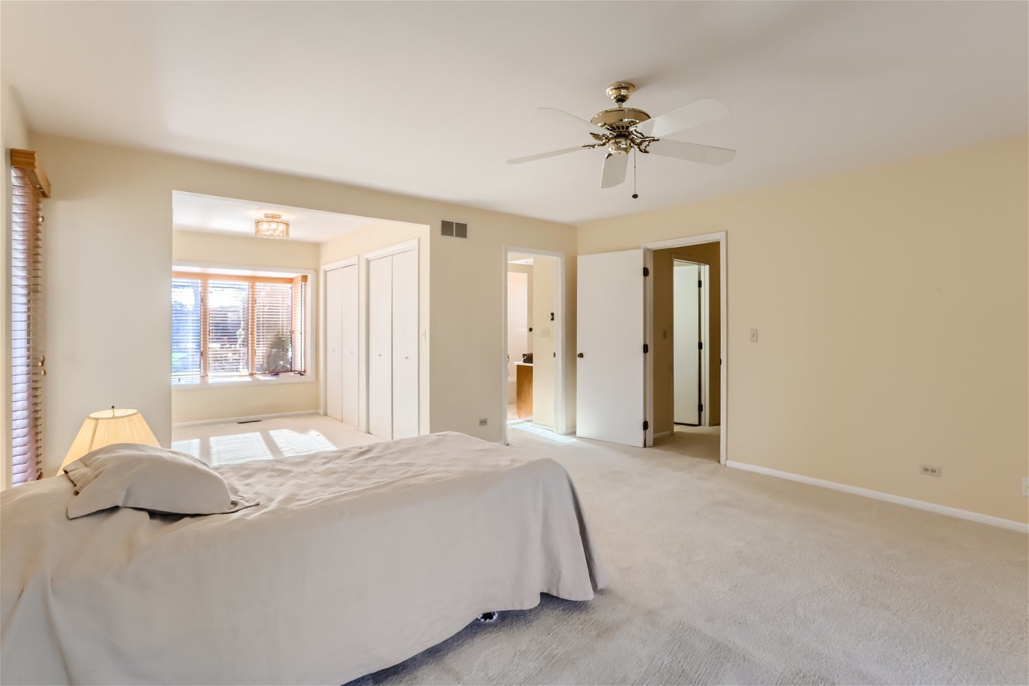 254 Spring Cove Drive Elgin, IL 60123 - Photo 16 of 37 a bedroom with a large bed and a chandelier