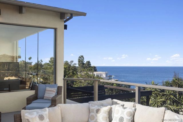 a view of a city from a balcony