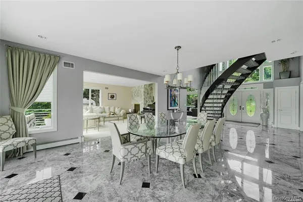 a view of a livingroom and furniture