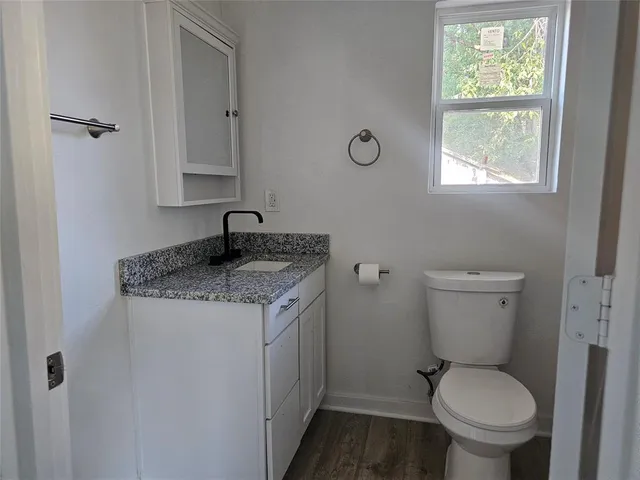 a bathroom with a toilet