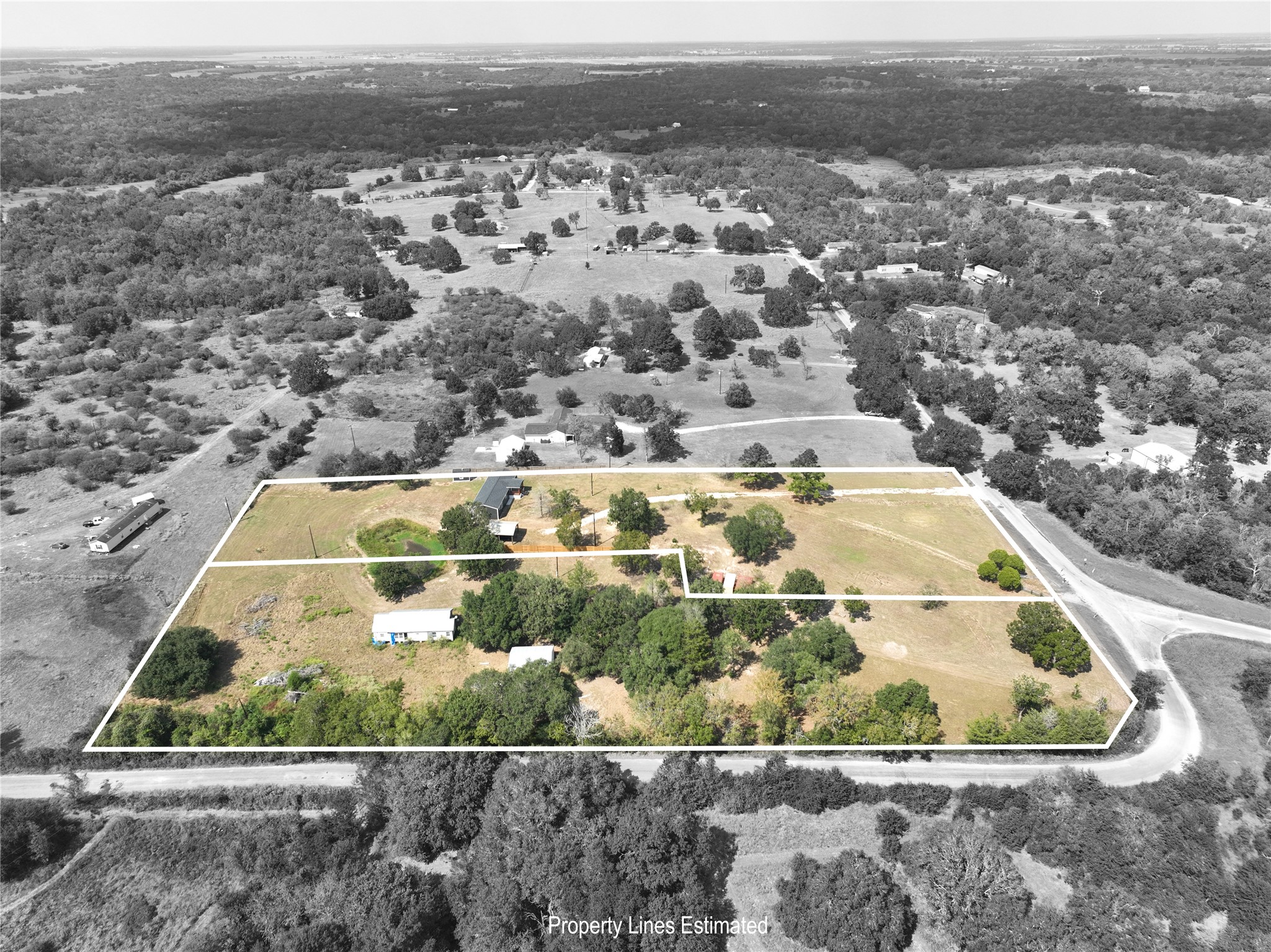 an aerial view of a house