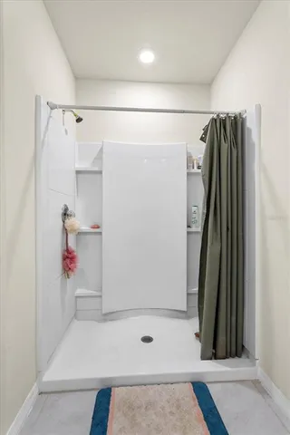 a bathroom with a shower