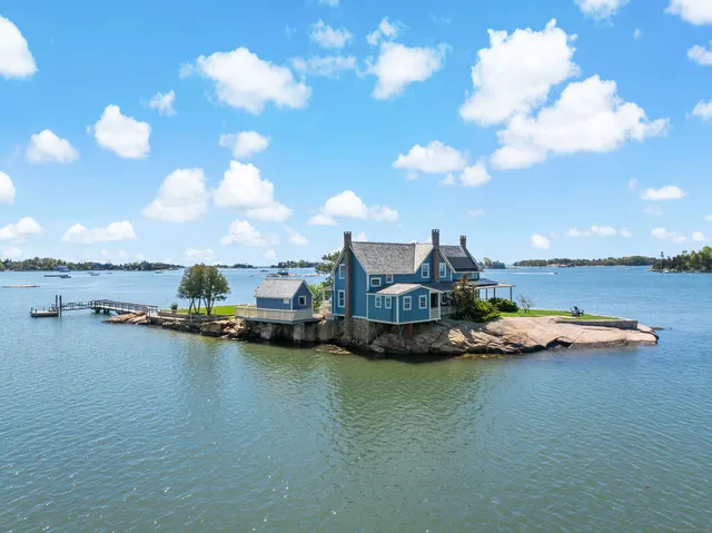 a view of a lake with houses