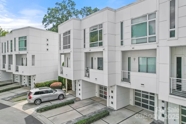 a building outdoor space with patio furniture