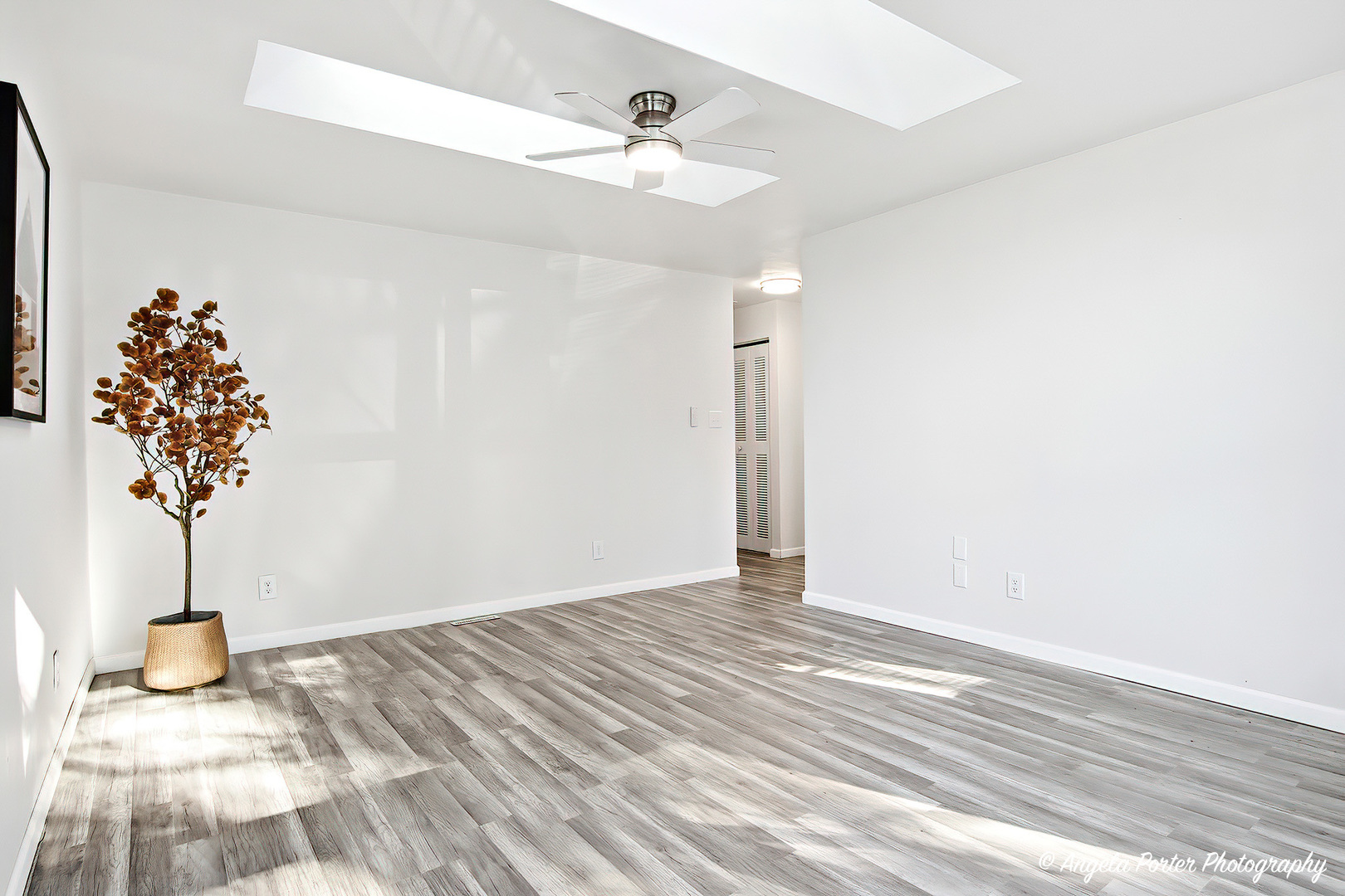 24676 West Clinton Avenue Round Lake, IL 60073 - Photo 3 of 28 a view of a room with a potted plant and wooden floor