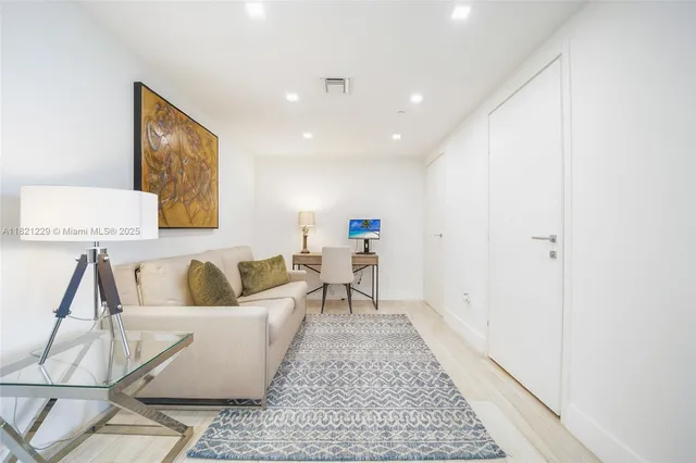 a living room with a couch and a coffee table
