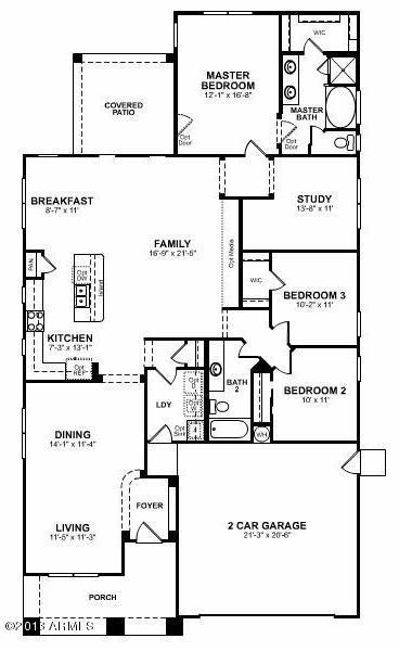 2989 East Ridgewood Lane Gilbert, AZ 85298 - Photo 29 of 29 02-Aurora Floor Plan