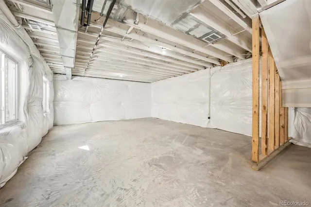 a view of a room with racks on the wall