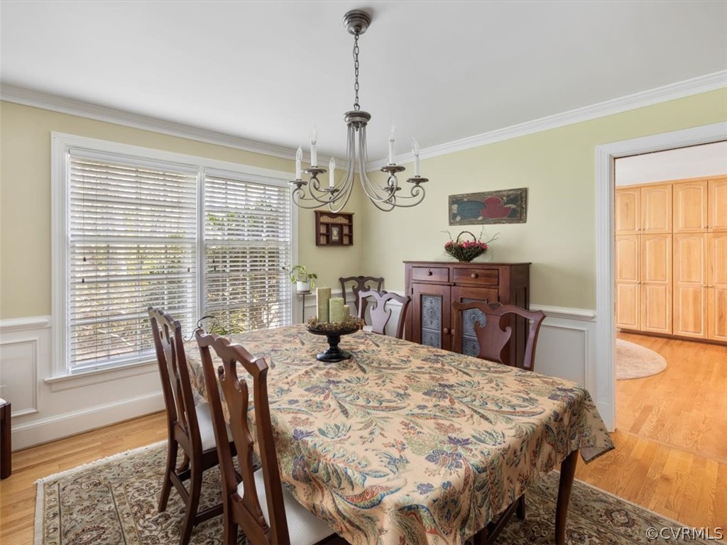 2931 West Brigstock Road Midlothian, VA 23113 - Photo 11 of 46 a view of a dining room with furniture window and wooden floor