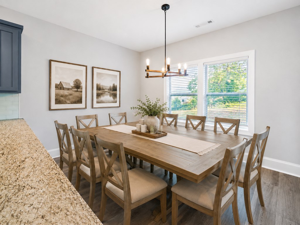 91 Dewey Ridge Lane Hayesville, NC 28904 - Photo 19 of 40 a view of a dining room with furniture window and outside view