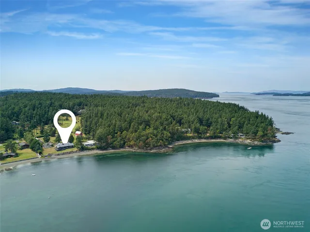 a view of a lake with a mountain