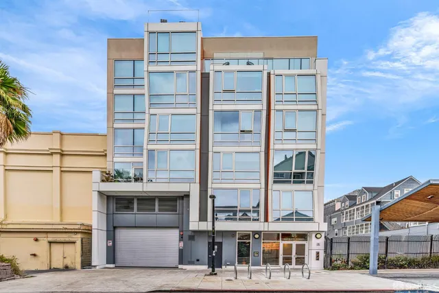 a front view of a multi story building