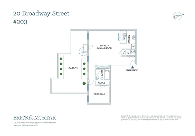 $1,095,000 | 20 Broadway, Unit 203 | Williamsburg