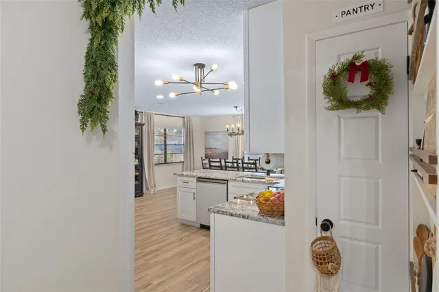 a view of living room with furniture and flower pot