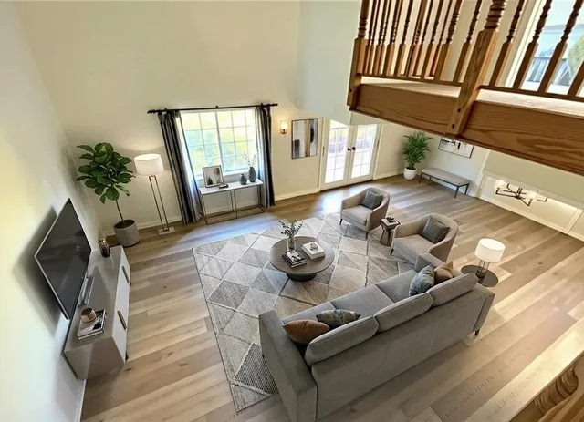 a living room with furniture