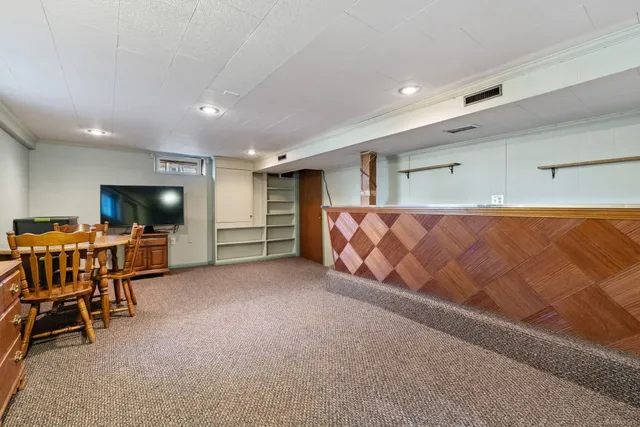 a view of a room with furniture