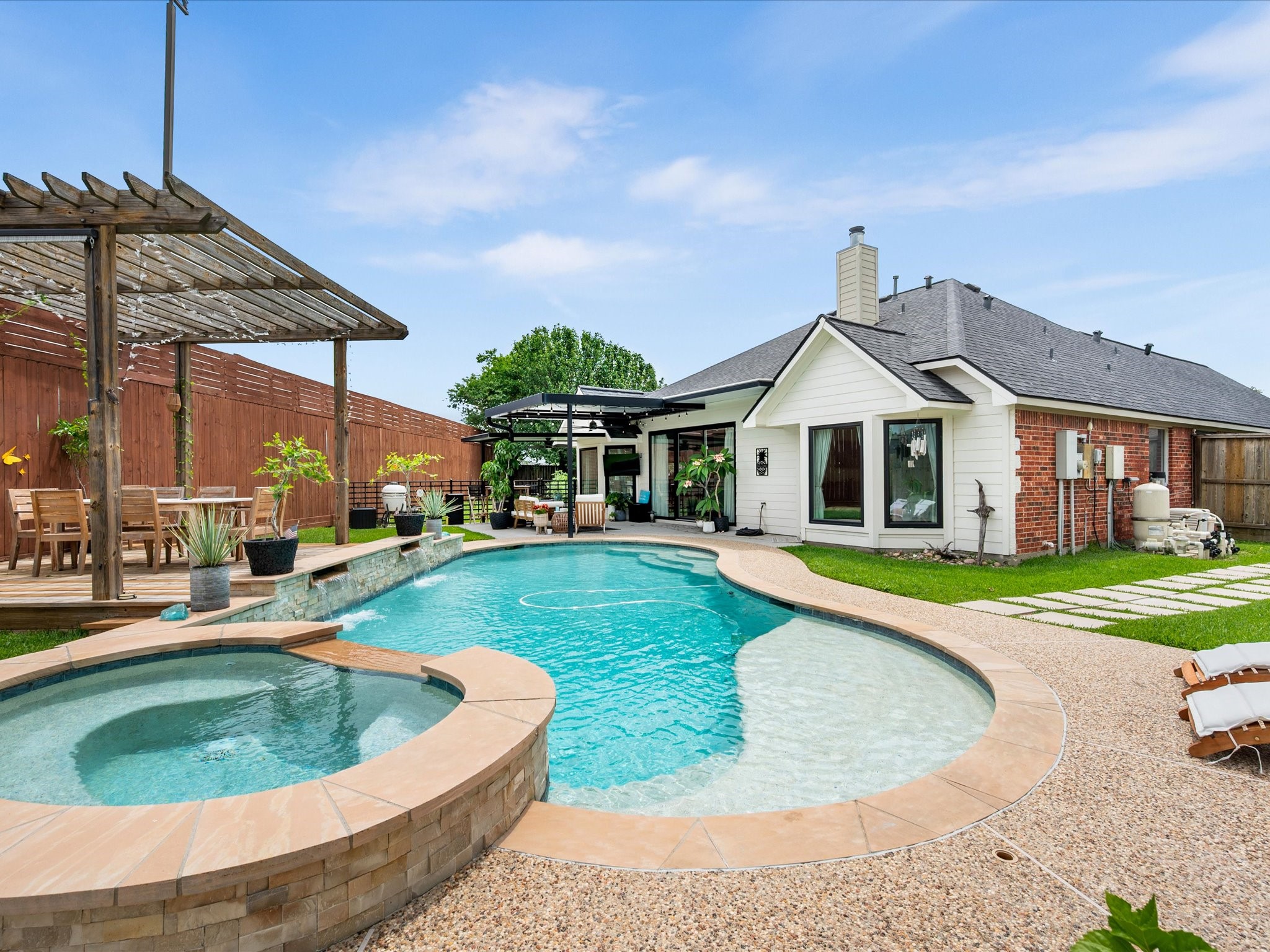 4023 Tigris Ridge Drive Katy, TX 77449 - Photo 32 of 39 Surrounded by generous patio space, this backyard was designed for gatherings, quiet evenings, and everything in between.