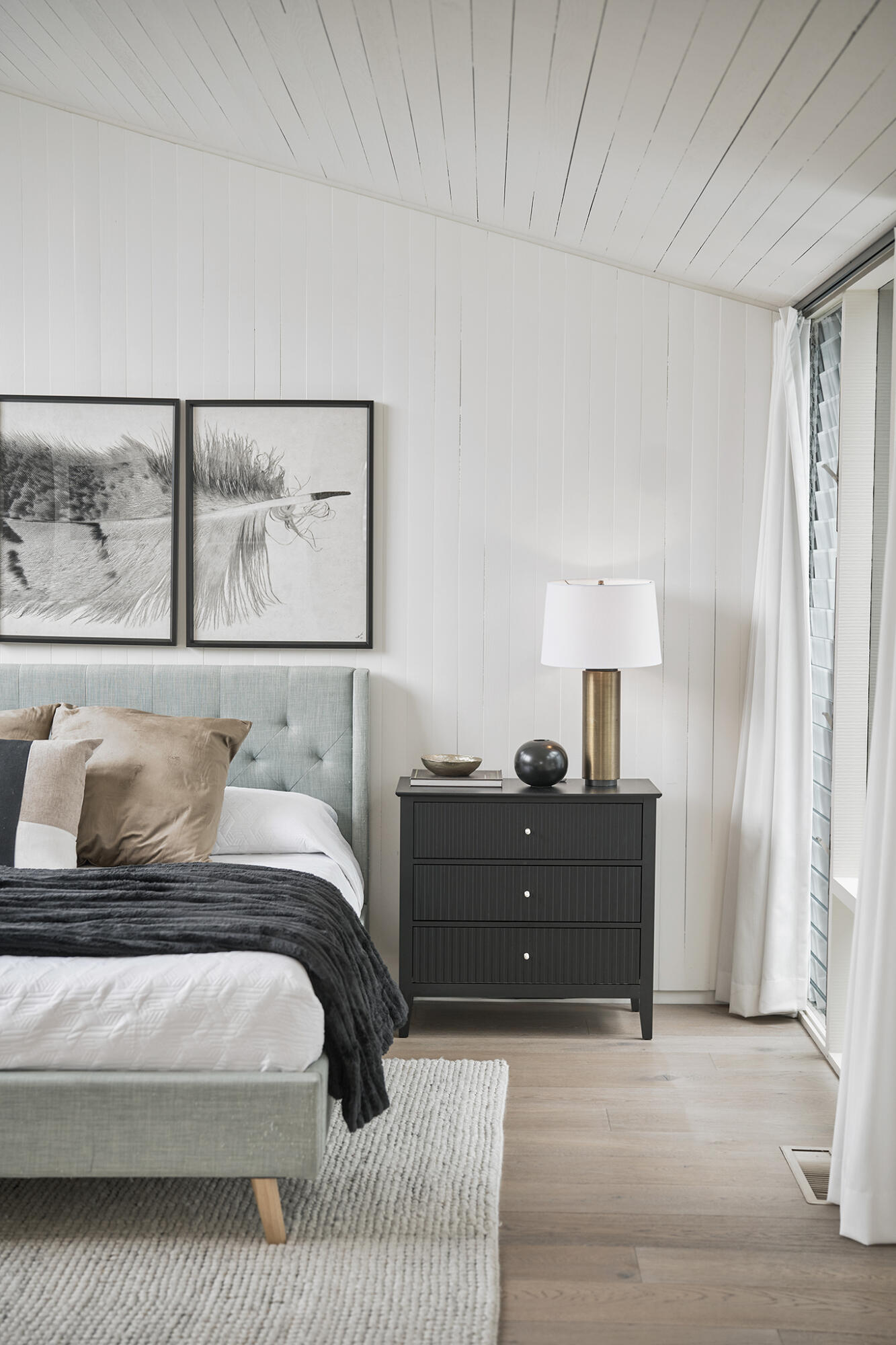 180 Hermosillo Road Montecito, CA 93108 - Photo 28 of 56 a bedroom with a bed and a painting on the wall