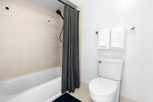 a bathroom with a toilet and a bathtub