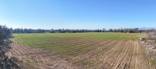 a view of an ocean beach and a yard