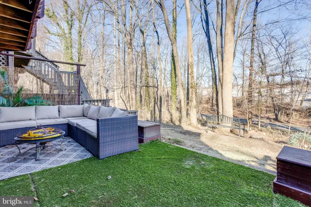 a building outdoor space with patio furniture