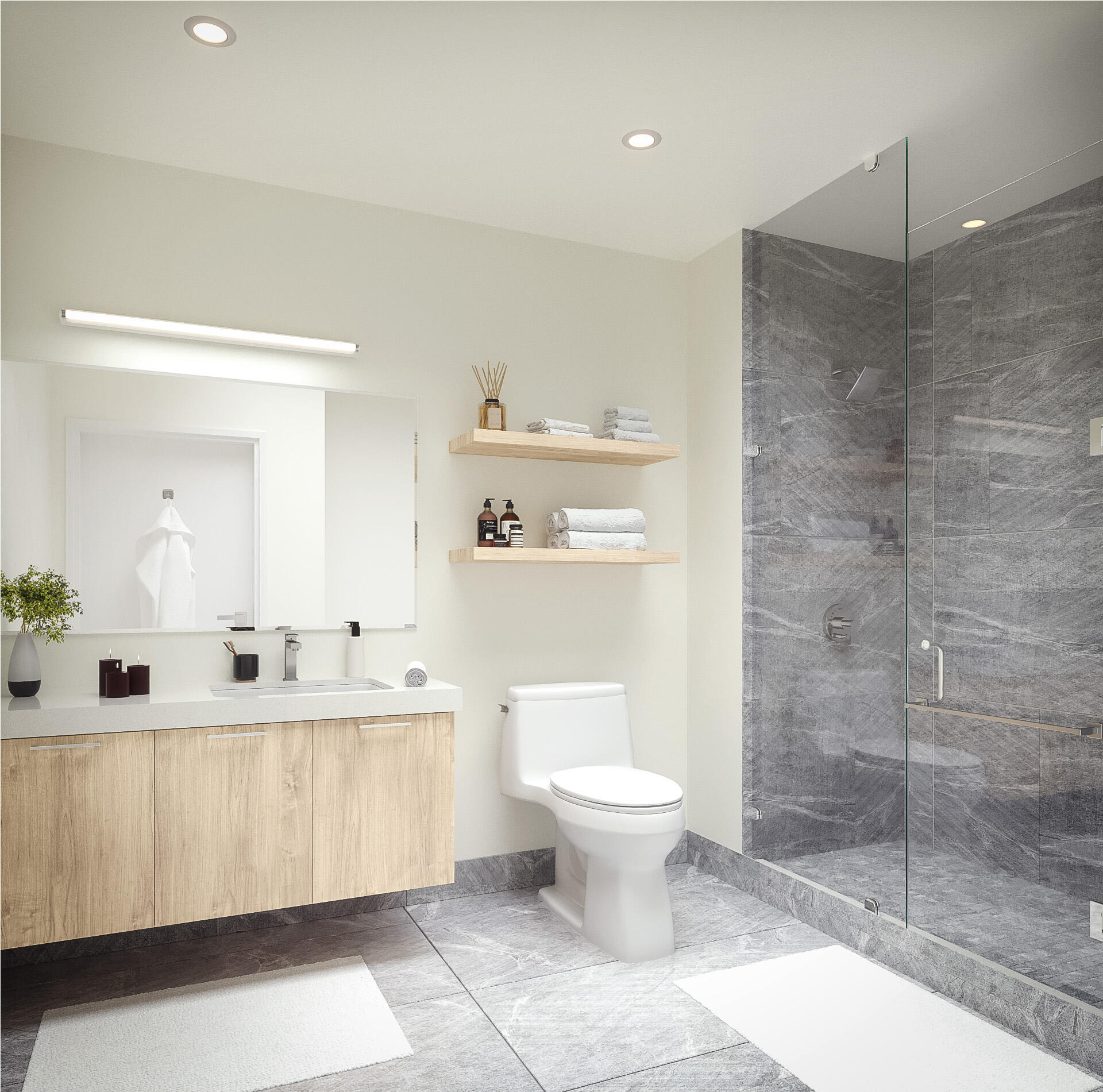 286 Northwest 29th Street, Unit 706 Miami, FL 33127 - Photo 21 of 21 a bathroom with a sink mirror toilet and shower