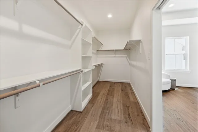 a view of entryway with wooden floor