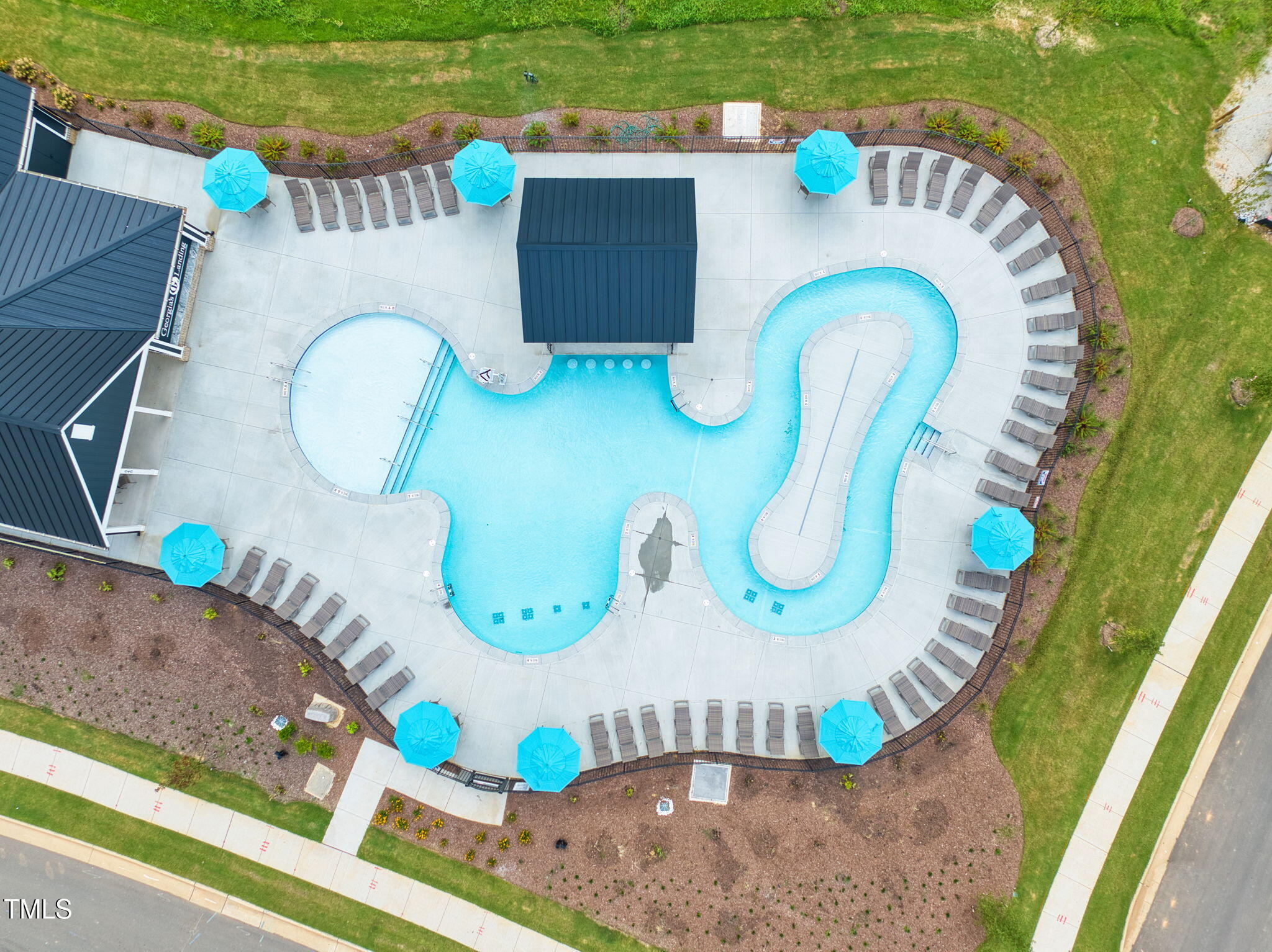 347 Augusta Pond Way, Unit 177 Raleigh, NC 27603 - Photo 42 of 47 Pool Aerial View- Georgias Landing