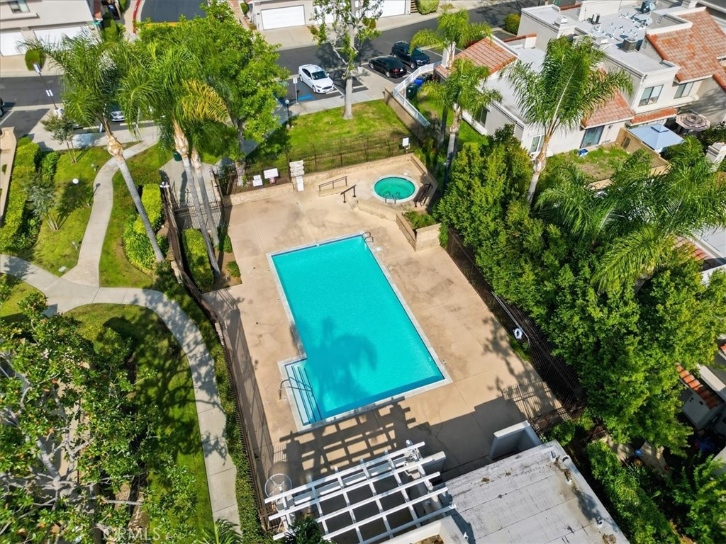9743 La Jolla Drive, Unit D Rancho Cucamonga, CA 91701 - Photo 35 of 40 an aerial view of a backyard