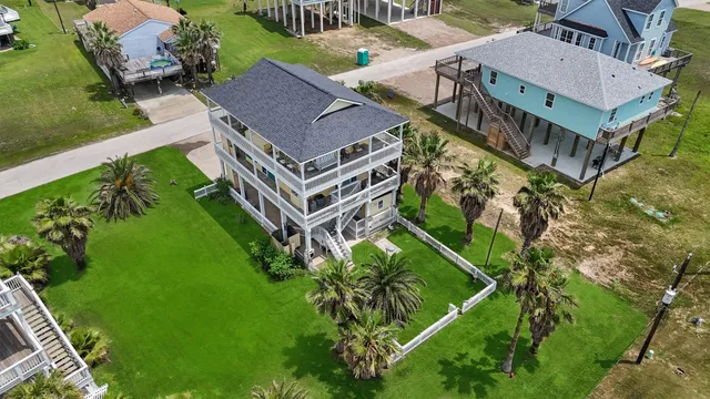 an aerial view of multiple house