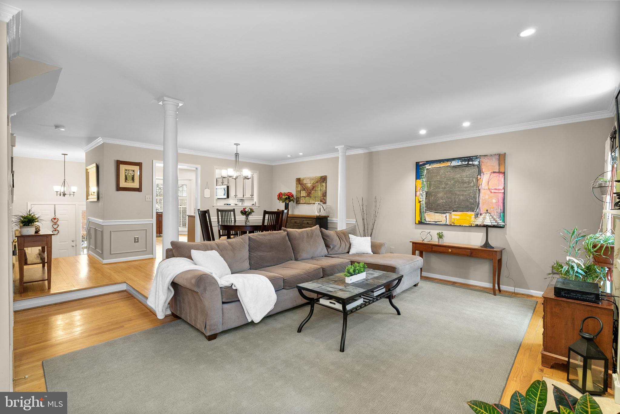 11713 Great Owl Circle Reston, VA 20194 - Photo 5 of 43 Inviting Living Room w/ Gas Fireplace and HWFs