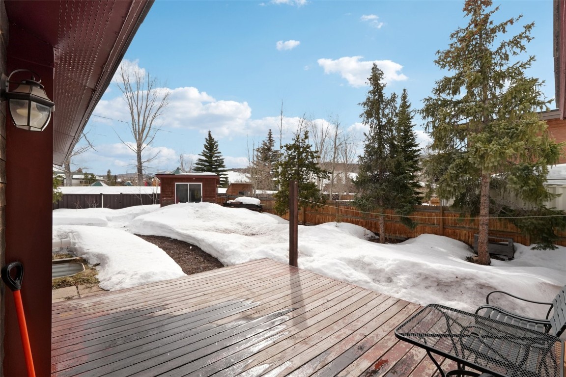 416 Cascade Circle Silverthorne, CO 80498 - Photo 33 of 49 Snow covered deck with a fenced backyard
